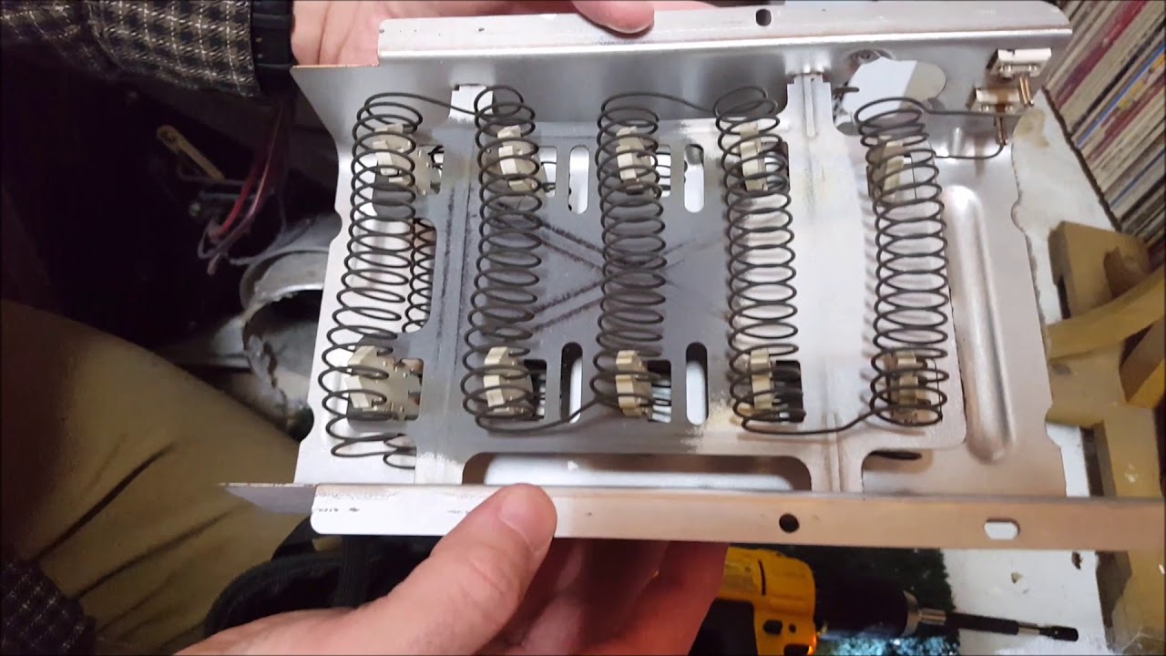 Inspecting the heating element of a Kenmore dryer